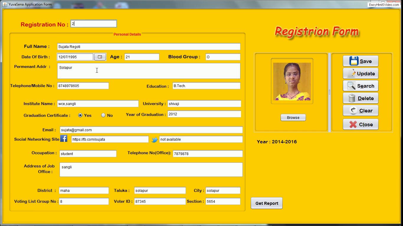 registration Application